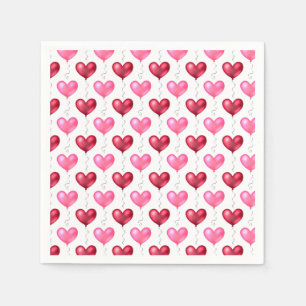 Pink and Red Hearts Valentine's Day Love Napkin