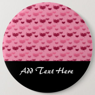 Pink and Red Hearts with Wings Pattern 6 Cm Round Badge