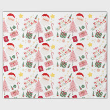 Pink and Red Holiday Christmas Wrapping Paper