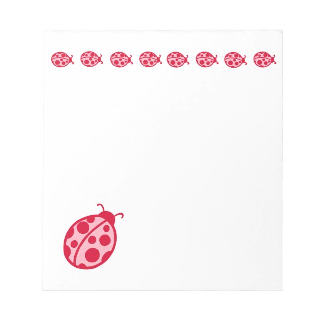 Pink and Red Ladybug Notepad (Front)