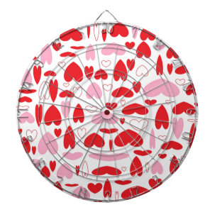 Pink And Red Love Hearts Dartboard