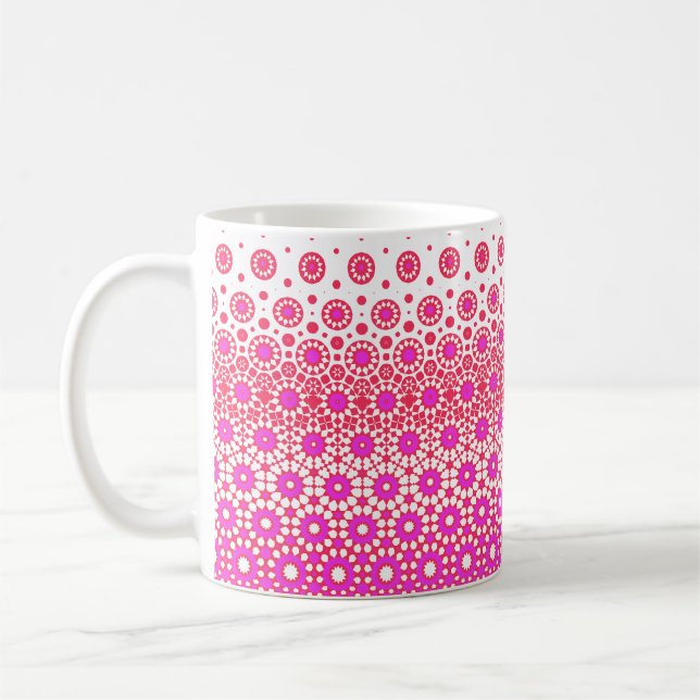 Pink and Red Mosaic Coffee Mug (Left)