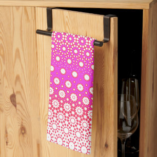 Pink and Red Mosaic Tea Towel