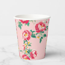 Pink and Red Peony Chinoiserie Floral