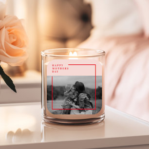  Pink and Red Photo Mother's Day Gift Square Sticker