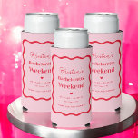 Pink and Red Retro Bachelorette Party Favours Seltzer Can Cooler<br><div class="desc">Pink and Red Retro Bachelorette Party Favours Can Cooler</div>