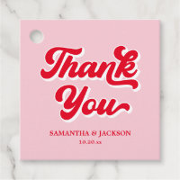 Pink and Red Retro Thank You Wedding