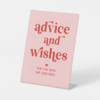 Pink and Red Retro Wedding Advice and Wishes 