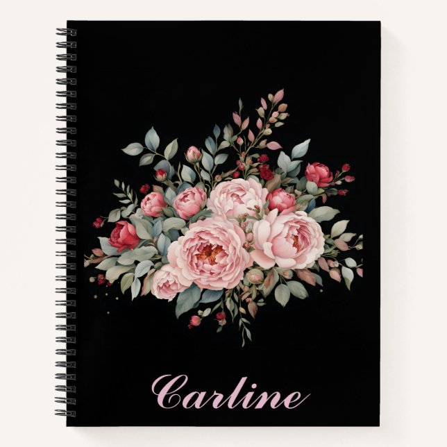 Pink and Red Rose Bouquet Notebook (Front)