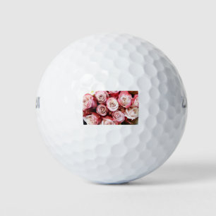Pink And Red Roses Bouquet Golf Balls