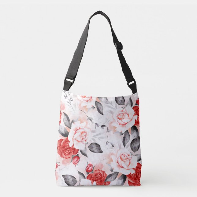 Pink and Red Roses  Crossbody Bag (Front)