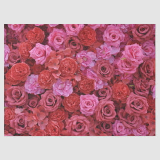 Pink and red roses floral pattern tissue paper