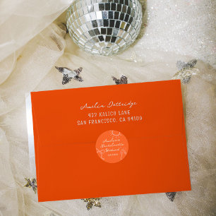 Pink and Red Sketch Bachelorette Party Lined Envelope