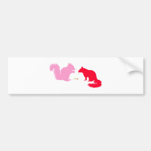 Pink and Red Squirrels Bumper Sticker