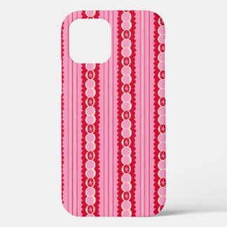 Pink and Red Starburst Wavy Stripe iPhone 12 Case