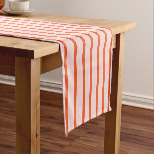 Pink and Red Stripe Pattern Short Table Runner