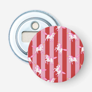 Pink and red striped unicorn bottle opener