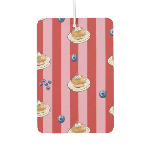 Pink and red stripes with cake pattern car air freshener