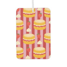 Pink and red stripes with cake pattern