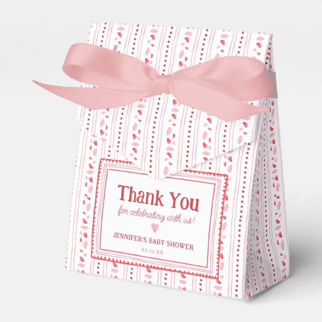 Pink and Red Sweetheart Valentine's Day Favour Box (Front Side)