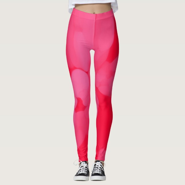 Pink and red tie-dye leggings (Front)