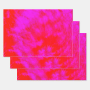 Pink And Red Tie Dyed, Gift Wrap Sheets,