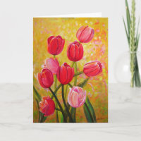 Pink and Red Tulips Painting  