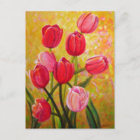Pink and Red Tulips Painting