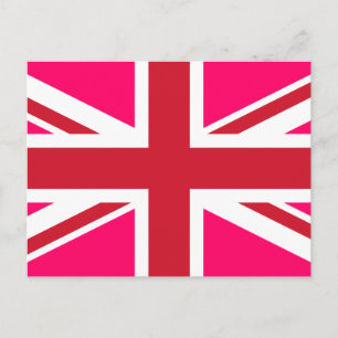 Pink and Red Union Jack Postcard
