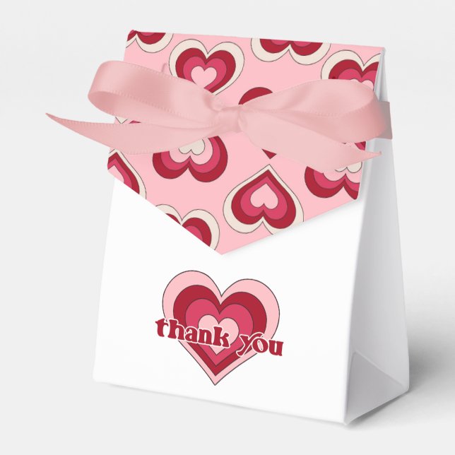 Pink and Red Valentine's Day Baby Shower Favour Bo Favour Box (Front Side)