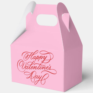 Pink and Red Valentines Day Calligraphy Favour Box