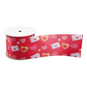 Pink And Red Valentine's Day Treats & Love Letter Satin Ribbon