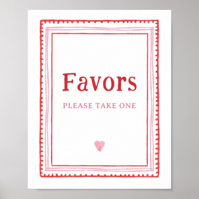 Pink and Red Valentines Favour Sign (Front)