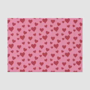 Pink and Red Valentines Love Hearts Decoupage Tissue Paper