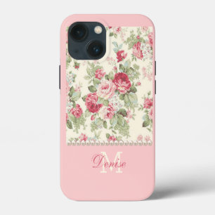 Pink and Red Vintage Roses Personalised   iPhone 13 Mini Case