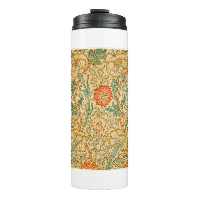 Pink and Rose by William Morris (1834-1896). Thermal Tumbler (Front)