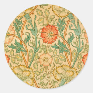 Pink And Rose By William Morris Classic Round Sticker