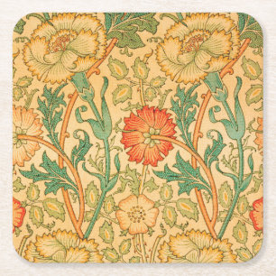 Pink and Rose by William Morris Square Paper Coaster