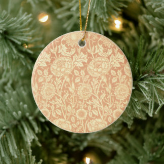 Pink and Rose by William Morris, Vintage Flowers Ceramic Tree Decoration