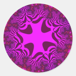 Pink and Rose Cross Classic Round Sticker