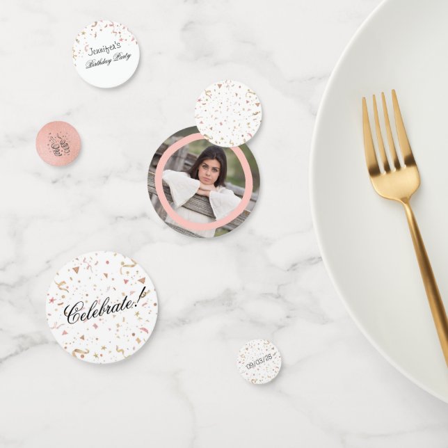 Pink and Rose Gold Glitter Confetti (Group)