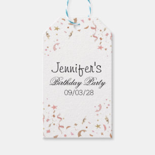 Pink and Rose Gold Glitter Confetti Gift Tags
