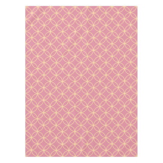 Pink and rose gold interlocking circles pattern tablecloth