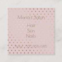 Pink and Rose Gold Square Business Card