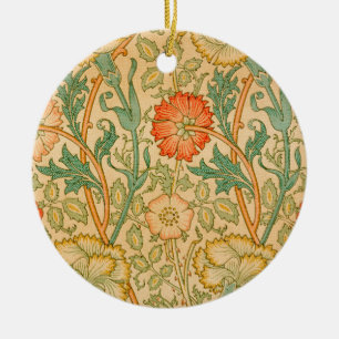 Pink and Rose Pattern (by William Morris) Ceramic Tree Decoration