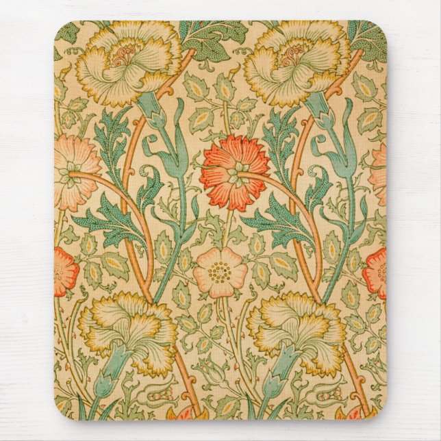 Pink and Rose Pattern (by William Morris) Mouse Mat (Front)