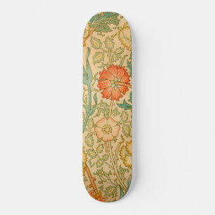 Pink and Rose Pattern (by William Morris) Skateboard