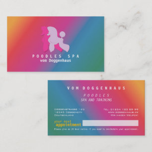 Pink and Rose Poodle Couple Business Card