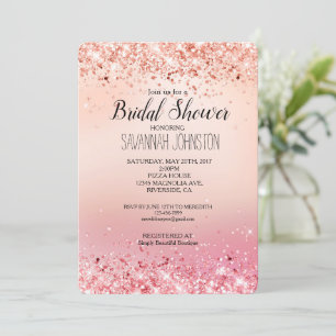 Pink and Rose Sparkle Bridal Shower Invitation