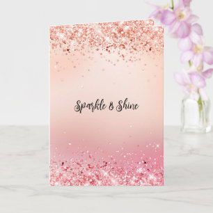 Pink and Rose Sparkle Ombre  Card